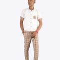 Products: Checkered Smart Casual Short Sleeves Shirt White and Brown 