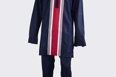 Products: Senator Kaftan Navy Blue with White and Red Design