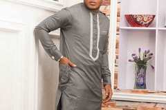 Products: Senator Kaftan Ash with Pocket and Chest Design