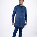 Products: Senator Kaftan Long Sleeves Navy Blue 