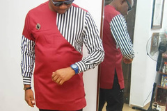 Products: Black & White Stipes with Red Combo Design