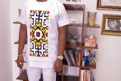 Products: Wakanda prints  on White short sleeve Senator Men's Wear. 