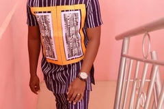 Products: Monochrome pinstripe with a touch of wakanda print..