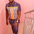 Products: Monochrome pinstripe with a touch of wakanda print..