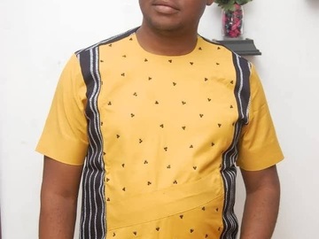 Products: African Men's mustard Yellow, Black & White Stripe Combo